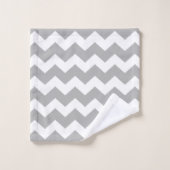 Zigzag gris rayé (Gant de toilette)
