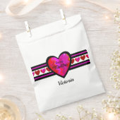 ZigZag Heart Lined Design Texted Bedankzakje (Geknipt)