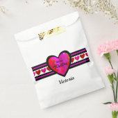 ZigZag Heart Lined Design Texted Bedankzakje (Gezegeld)