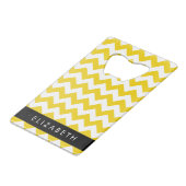 Zigzag Jaune, Chevron Jaune, Votre Nom (Devant Angle)