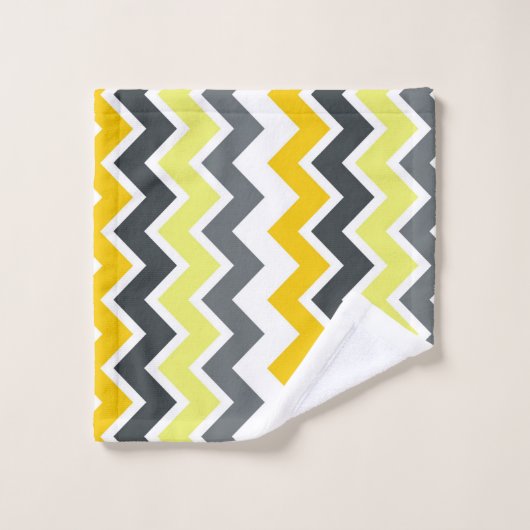 ZIGZAG - JAUNE ET GRIS (Gant de toilette)