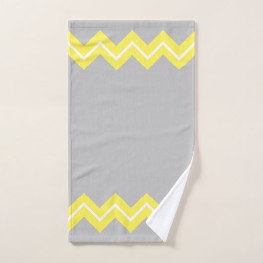 Zigzag jaune sur le gris (Serviette à main)