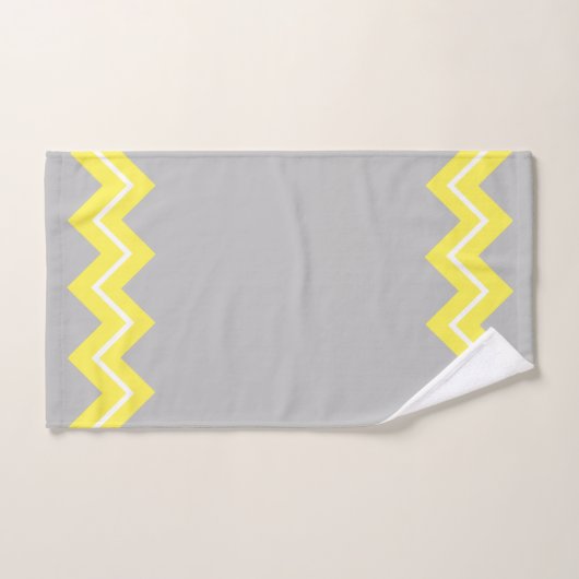 Zigzag jaune sur le gris (Serviette à main)