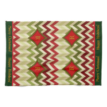 Zigzag Kerstmis (Monogrammed)