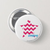 ZigZag Magenta 2 Ronde Button 5,7 Cm (Voorkant /achterkant)