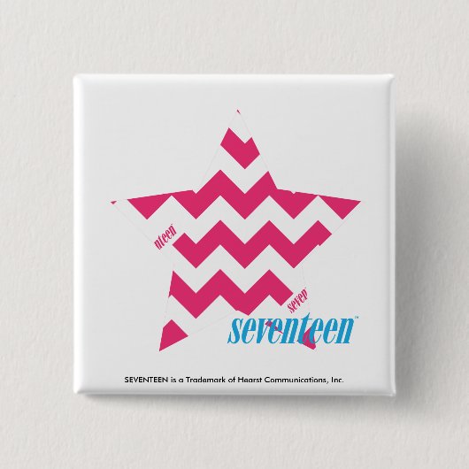 ZigZag Magenta 2 Vierkante Button 5,1 Cm (Voorkant)