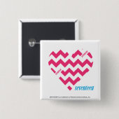 ZigZag Magenta 3 Vierkante Button 5,1 Cm (Voorkant /achterkant)