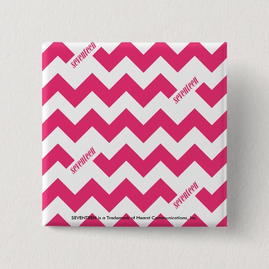 ZigZag Magenta Vierkante Button 5,1 Cm (Voorkant)