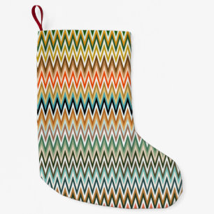Zigzag Meerkleurig Patroon Kleine Kerstsok