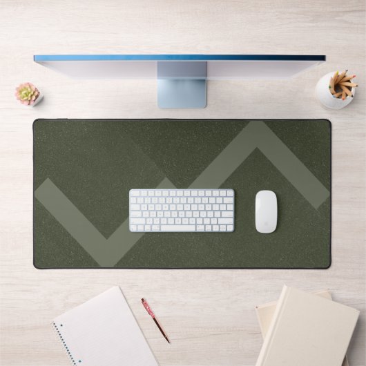 Zigzag Moss Green Desk Mat - Personnalisable (Bureau 1)