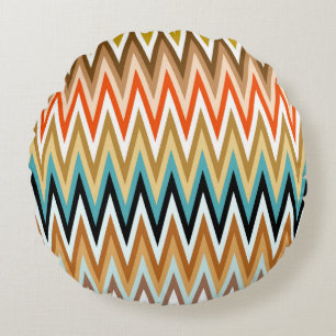Zigzag Multicolor Pattern Rond Kussen
