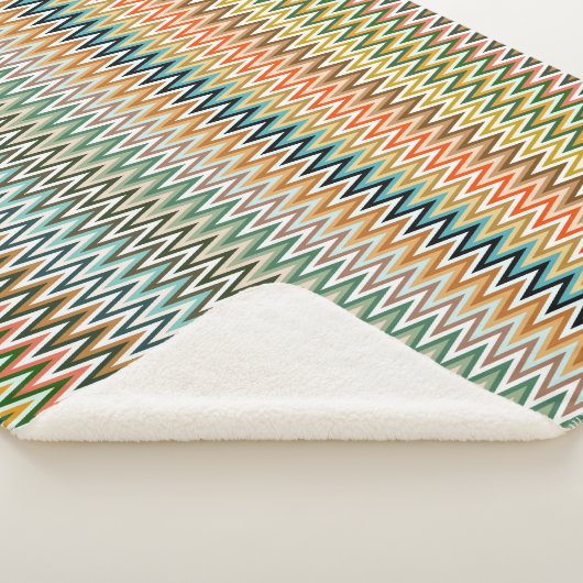 Zigzag Multicolor Pattern Sherpa Deken (3/4)