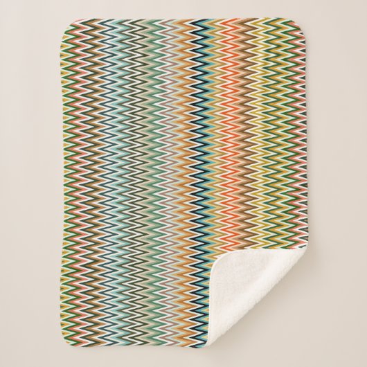 Zigzag Multicolor Pattern Sherpa Deken (Voorkant)