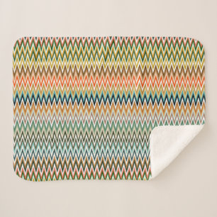 Zigzag Multicolor Pattern Sherpa Deken