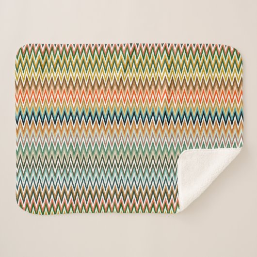 Zigzag Multicolor Pattern Sherpa Deken (Voorkant (horizontaal))