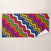 Zigzag multicolore Chevron Design noir (Serviette de bain)