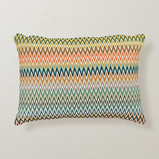 Zigzag Multicolored Pattern Accent Kussen (Voorkant)