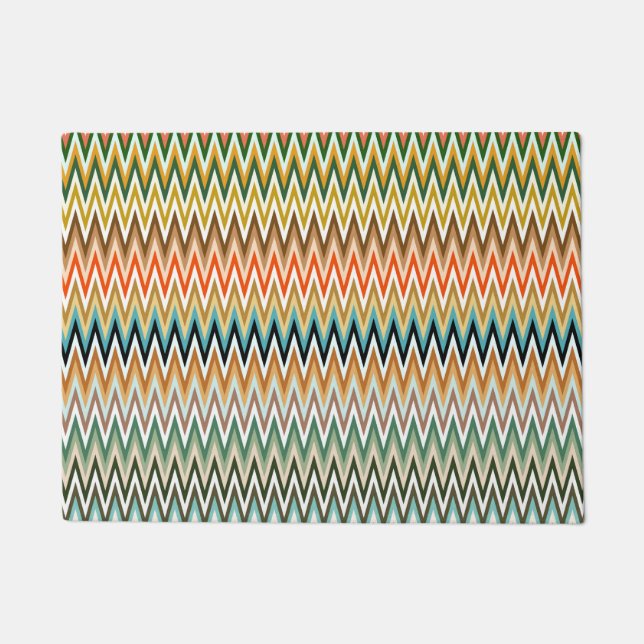 Zigzag Multicolored Pattern Deurmat (Voorkant)