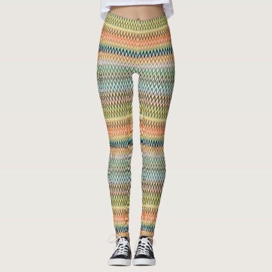 Zigzag Multicolored Pattern Leggings (Voorkant)