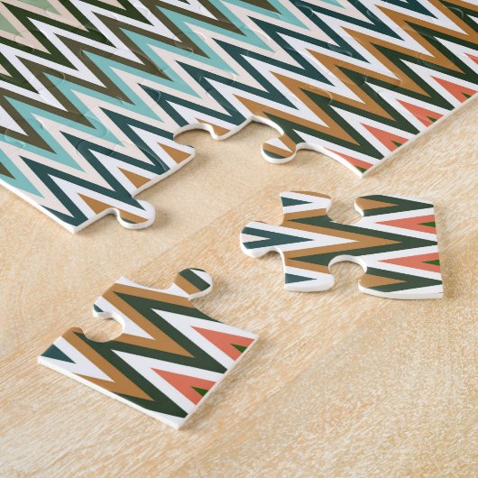 Zigzag Multicolored Pattern Legpuzzel (Zijkant)