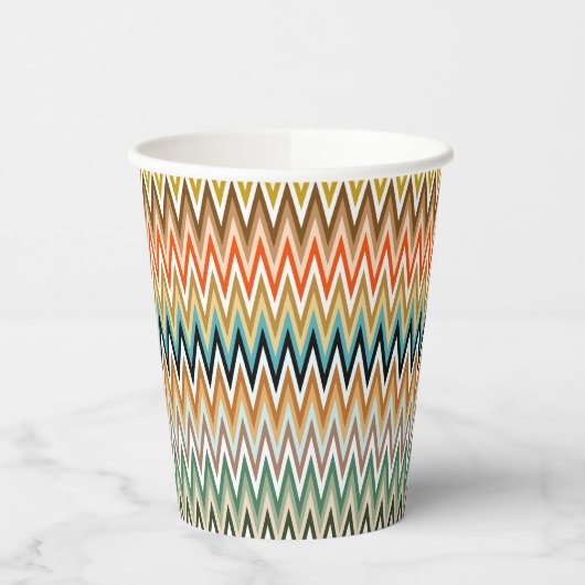 Zigzag Multicolored Pattern Papieren Bekers (Links)