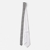 Zigzag Necktie met zwarte en witte doeken Stropdas (Achterkant)