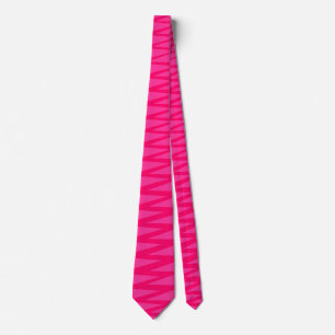 Zigzag - Neon Red op roze FF3399 Stropdas