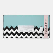 Zigzag noir et blanc, Chevron, Bleu, Votre nom (Clavier et souris)
