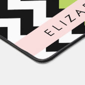 Zigzag noir et blanc, Chevron, Vert, Votre nom (Coin)