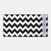 Zigzag noir et blanc, Motif Chevron, Votre nom (Recto)