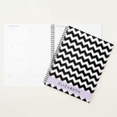 Zigzag noir et blanc, Motif Chevron, Votre nom (Devant avec enveloppe)