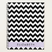 Zigzag noir et blanc, Motif Chevron, Votre nom (Devant)