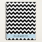 Zigzag noir et blanc, Motif Chevron, Votre nom (Devant)