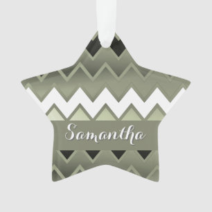 ZigZag - Olive Green Ornament