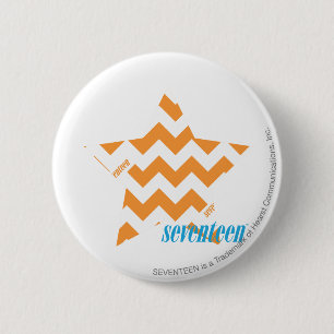 ZigZag Oranje 3 Ronde Button 5,7 Cm