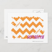 ZigZag Oranje 4 Briefkaart (Voorkant / Achterkant)