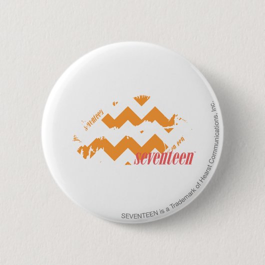 ZigZag Oranje Ronde Button 5,7 Cm (Voorkant)