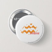 ZigZag Oranje Ronde Button 5,7 Cm (Voorkant /achterkant)