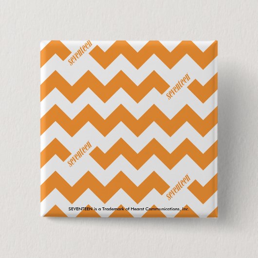 ZigZag Oranje Vierkante Button 5,1 Cm (Voorkant)