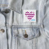 ZigZag Paars 2 Vierkante Button 5,1 Cm (In situ)