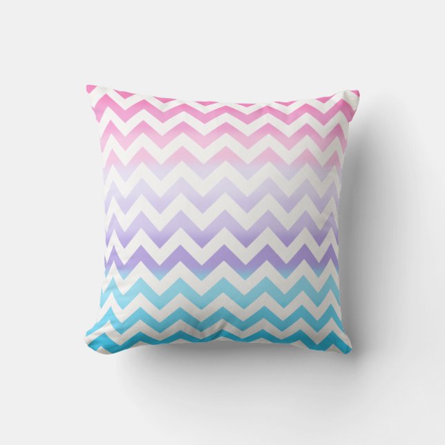 Zigzag Pastel Ombre Kussen (Voorkant)