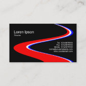ZigZag Path - Rood, Wit en Blauw - Op Zwart Visitekaartje (Achterkant)
