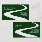 ZigZag Path - White on Dark Green 003300 Visitekaartje (Voorkant / Achterkant)