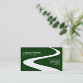 ZigZag Path - White on Dark Green 003300 Visitekaartje (Staand voorkant)