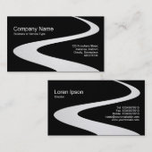 ZigZag Path - Wit (in de schaduw gesteld) op zwart Visitekaartje (Voorkant / Achterkant)