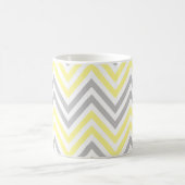 Zigzag Patroon, Chevron Pattern, Geel, Grijs Koffiemok (Center)