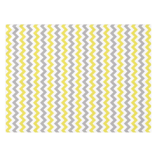 Zigzag Patroon, Chevron Pattern, Geel, Grijs Tafelkleed (Voorkant (Horizontaal))