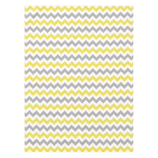 Zigzag Patroon, Chevron Pattern, Geel, Grijs Tafelkleed (Voorkant)