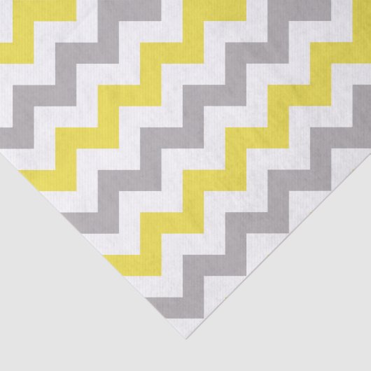 Zigzag Patroon, Chevron Pattern, Geel, Grijs Tissuepapier (Detail)