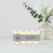 Zigzag Patroon, Chevron Pattern, Geel, Grijs Visitekaartje (Staand voorkant)
